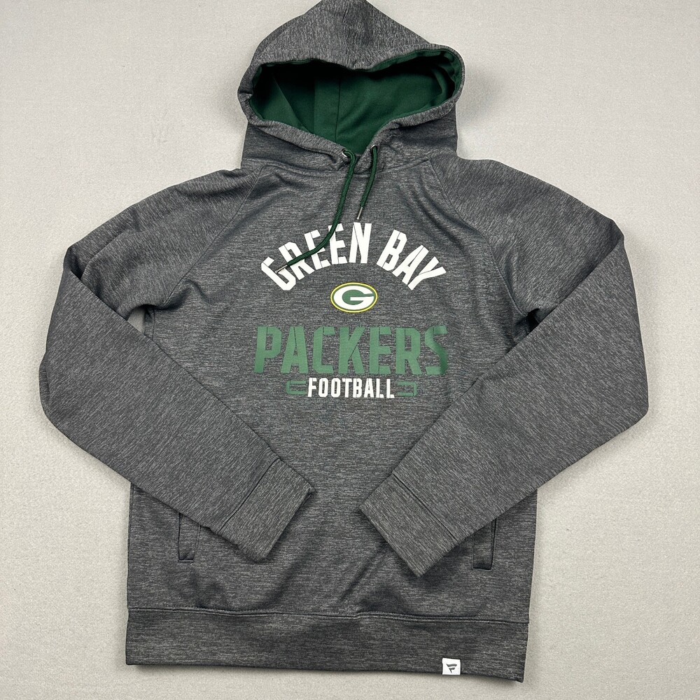 Green Bay Packers Hoodie Men Medium Gray Fanatics Pro Line Sweatshirt M